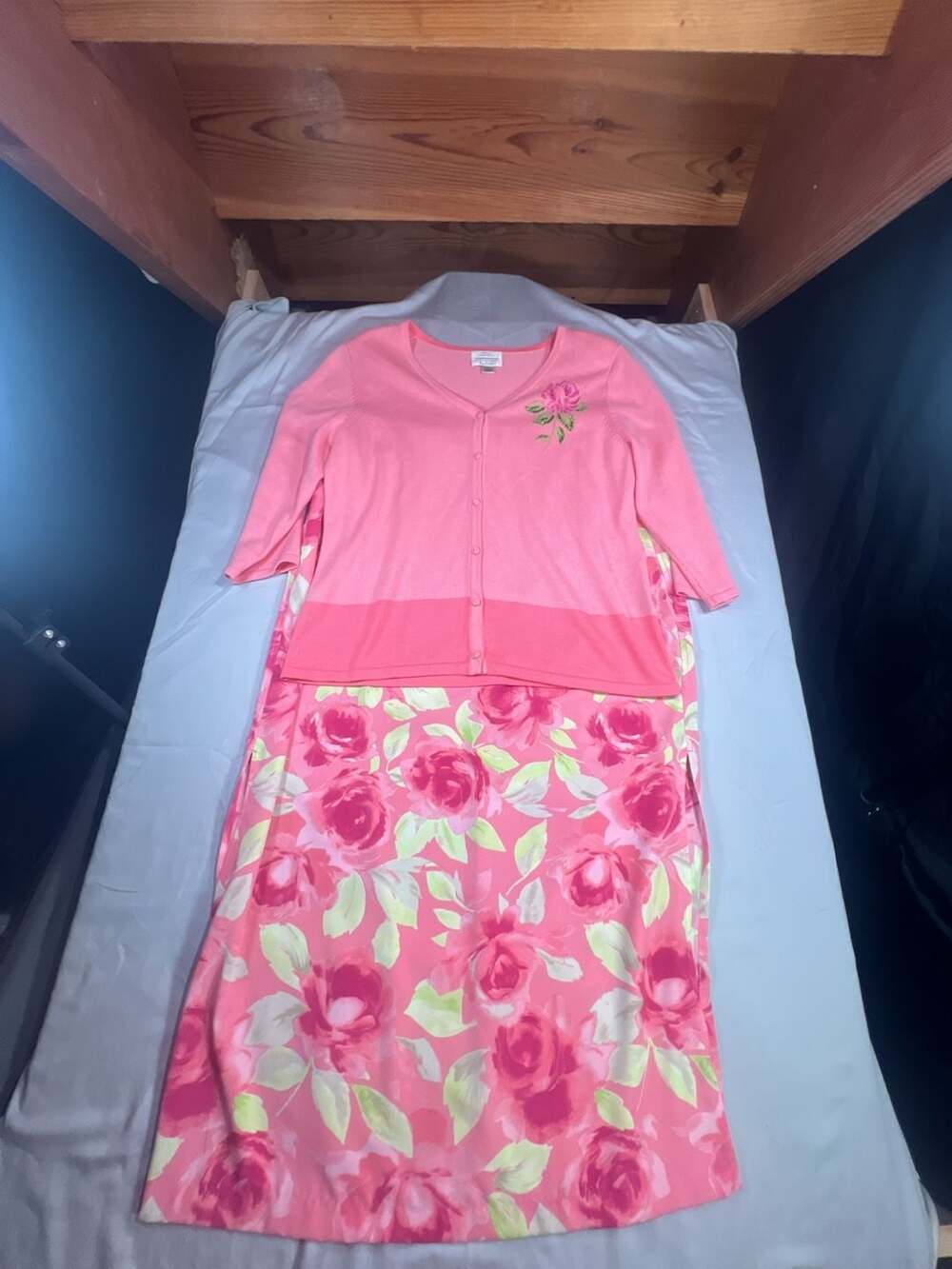 Christopher & Banks Floral Cardigan Size M and Skirt Size 12 Set